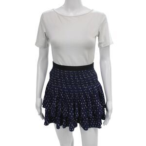 Vanessa Bruno Women Mini Floral Skirt Blue Polyester Zip Size 38